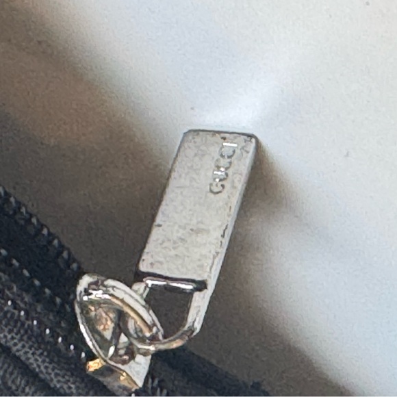 GUCCI Rare Vintage 70-80s black canvas LOGO~chrome+Leather horse bit handle -NOS - Picture 11 of 16